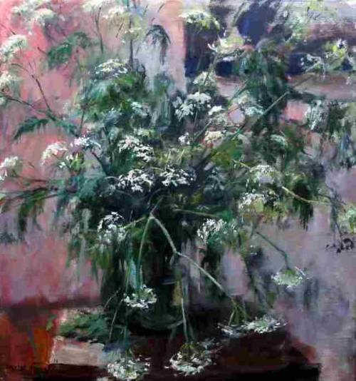 Whistle Herb  -   Marcel DuranDutch,b.1962-Oil on canvas, 70 x 65 cm. 
