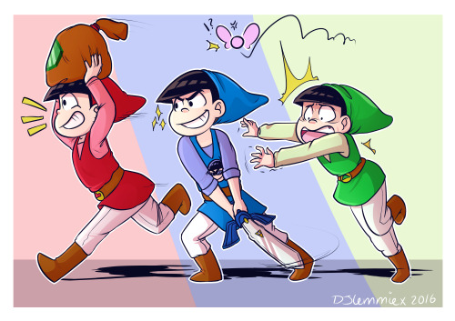 djlemmiex: Legend of Totoko featuring these three idiots. The true Triforce Heroes 