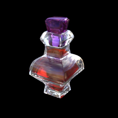 Potion bottles, modeled in Cinema 4d and rendered in Daz Studio Iray. These are mainly an exercise i