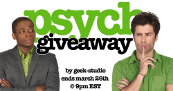 geek-studio:  Psych Show Finale Giveaway The Prize: 13” x 19” poster by studiomarshallarts pineapple keychain Psych necklace The Rules: You must be following Geek Studio. Each reblog is an entry so you can reblog as many times as you want. Don’t