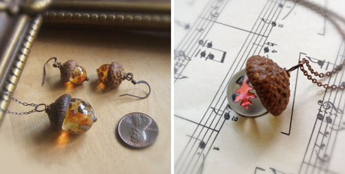 culturenlifestyle: Adorable Glass Acorn Jewelry Since autumn is around the corner, online shop 