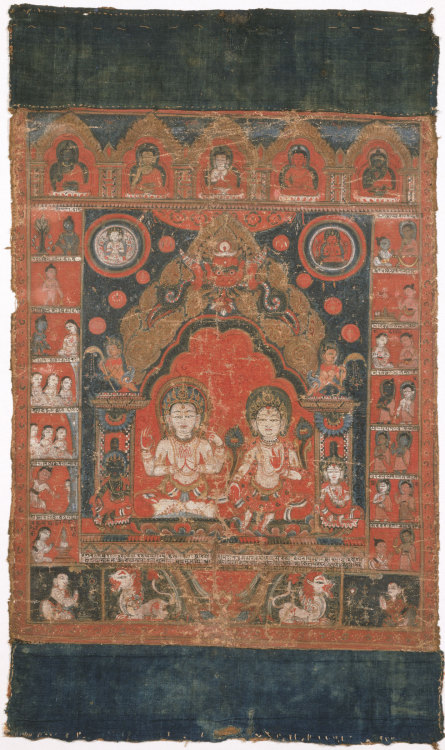 Lokeshvara and Tara, Bodhisattvas of Compassion, nepali paubha