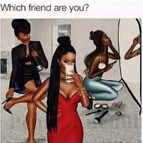 Which friend are you? #2FroChicks #kinkycurls #curlyhair #afro #volume #curlfriends #beauty #BrownGu