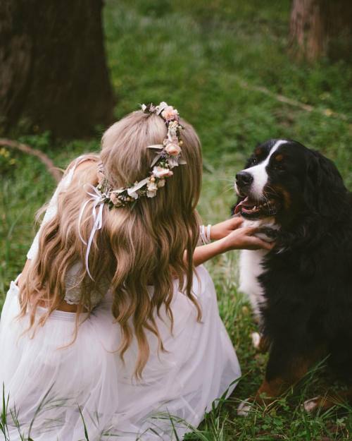 Flower crowns and animals, what more?  @stephanie_danielle . . . #flowercrown #flowercrowns #dogsofi