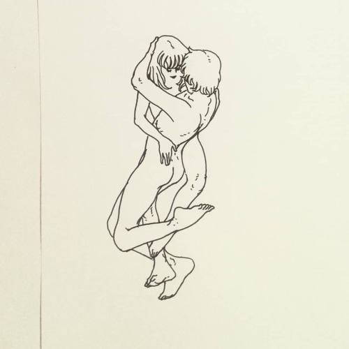 kajikapash:  #kajikaaki  #lovers #love #nude #dance #doodle #sketch #ink #illustration #gift (&agrav