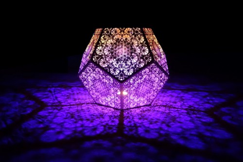 crossconnectmag:         HYBYCOZO, or the Hyperspace Bypass Construction Zone, is a series of sublime, laser cut cosmic objects, ranging from a Burning Man art installation to design pieces for the home. The project is inspired by the intersection of