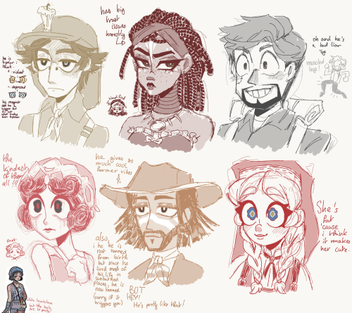 survivors busts with some hcs. (kevin’s one might be trigerring i’m sorry X( )