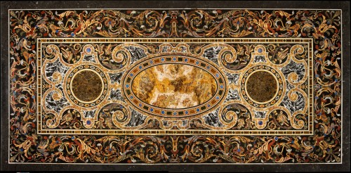 treasures-and-beauty: Pietra dura table top, late 16th or early 17th c. Italian, Rome. Hardstones, a