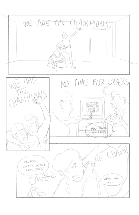 ok so here’s 4 pages of this comic I won’t be finishing. Something very silly, I’d say a bit more th