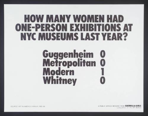 phoebebishopwright:Guerrilla Girls.Untitled.Since their inception in 1984 the Guerrilla Girls have b