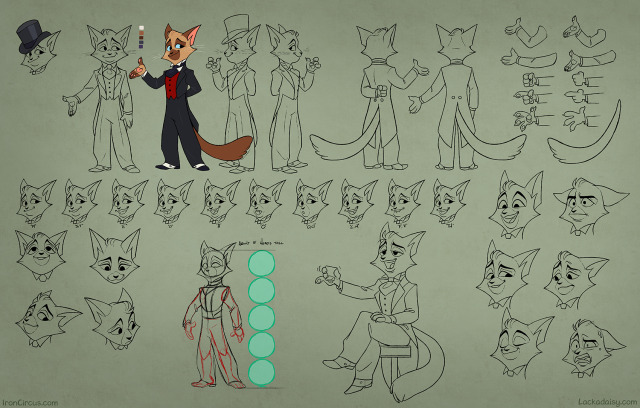 Dev Log Update - Lackadaisy Animated Short Film A wild Sedgewick appears (..and he’s only slightly ossified). Character sheet...