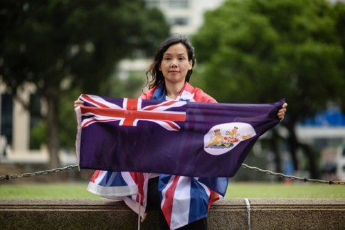 Artist and designer Alice Lai, 39, who heads a small protest group called HK-UK Reunification Campai