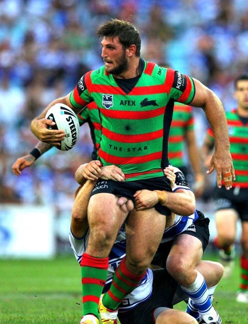 realguysnaked:  Rugby tactic—if you can’t make a clean tackle—expose his junk