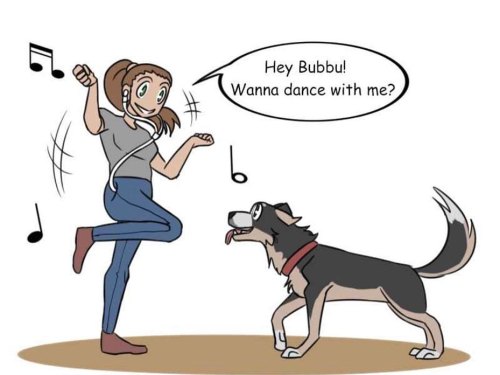 Dancing with your pet. Bucket list checkComic link -https://www.webtoons.com/en/challenge/my-clums