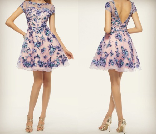 tbdresslove:pretty bateau short homecoming dress==&gt; hereSelected Items On