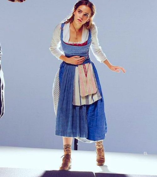 emma watson belle blue dress