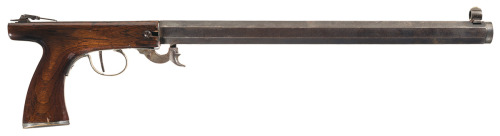 Percussion underhammer &ldquo;buggy rifle&rdquo;, detachable stock is missing, mid 19th cent