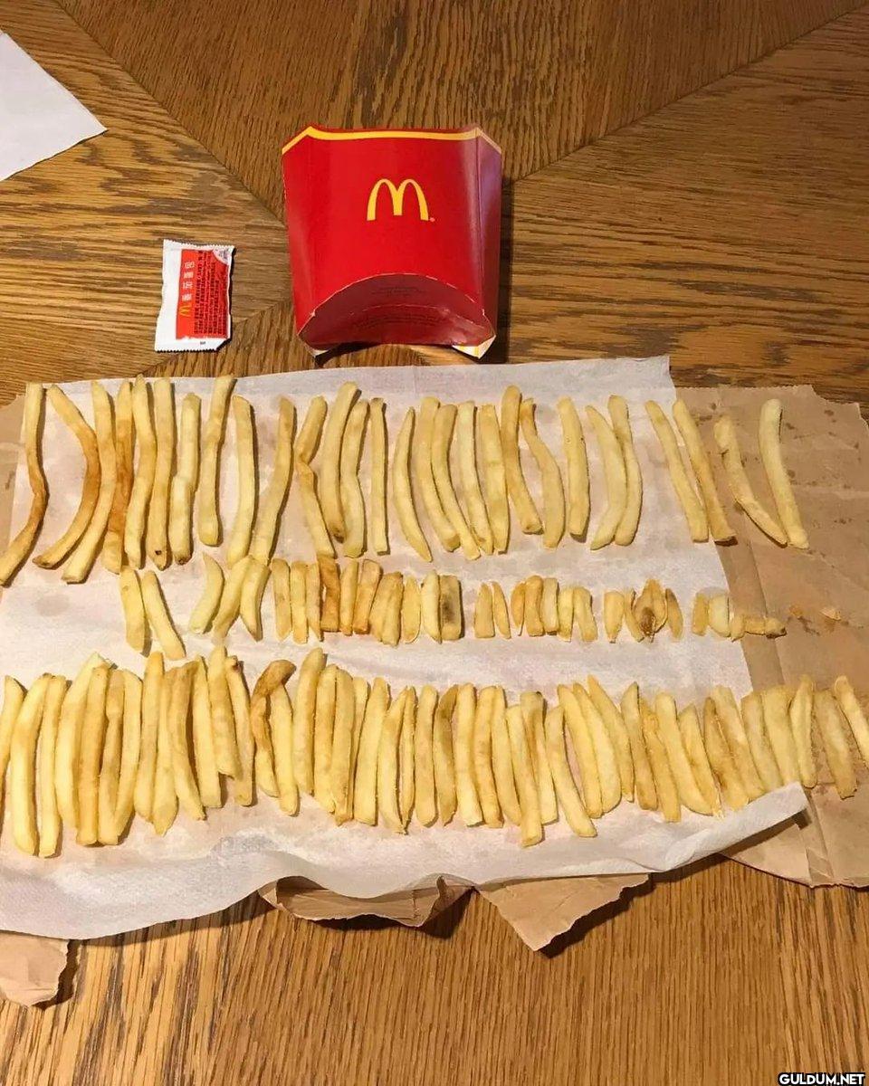 fries organized by length ...