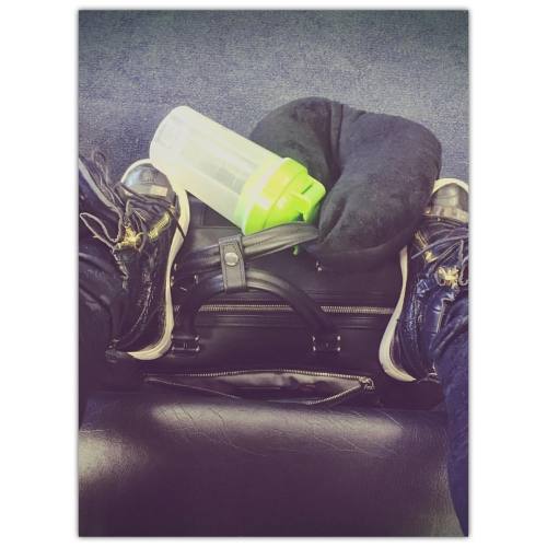 Stuck in the airport, just me and my pumped up kicks. #wheresmyprotein