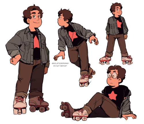 solsticedraws: Headcannon: Steven sorta learned how to roller skate on his trip to impress Connie on