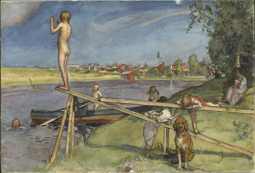 Ett bra badställe = A Pleasant Bathing-PlaceCarl Larsson (Swedish; 1853–1919)1890sWatercolorNational