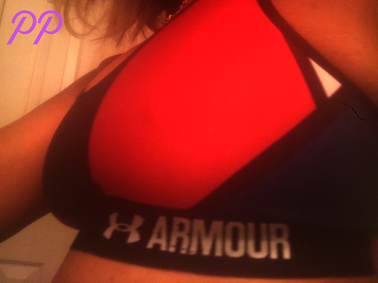 pinayprincessbeauty:  Wearing my Red White Blue Under Armour a little early, but
