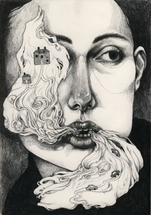 Milky-Toothy aka Sua (USA) - The American Dream, 2008  Drawings: Graphite