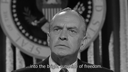 rachelmygod:Fredric for President!Seven Days in May (John  Frankenheimer, 1964)