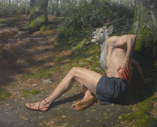 alanspazzaliartist:The figurative works of Paul Reid revive the world of ancient Greek mythology, yet render narratives through the artist’s contemporary, cinematic vantage point