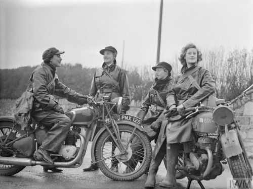 British military dispatch riders, World War II.