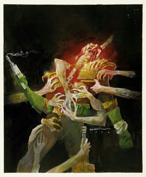 duss005:  drdavidmrmack:  thomasboatwright:  ungoliantschilde:  Bill Sienkiewicz.  I <3 Sienkiewicz  The amazing @sinKEVitch  inspiration for your night right here.