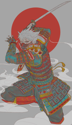 heynougat:hey so full body samurai kakashi.