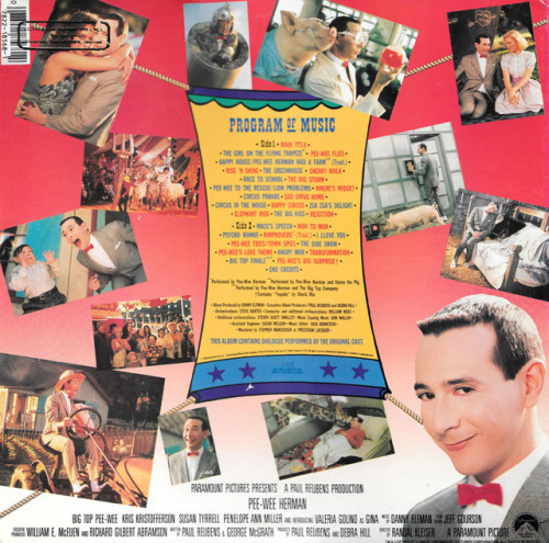 Danny Elfman – Big Top Pee Wee (Original Motion Picture Soundtrack) Arista, 1988