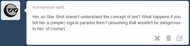 askstarshot:  For a paradox to hurt somepony, the victim has to be bound by great