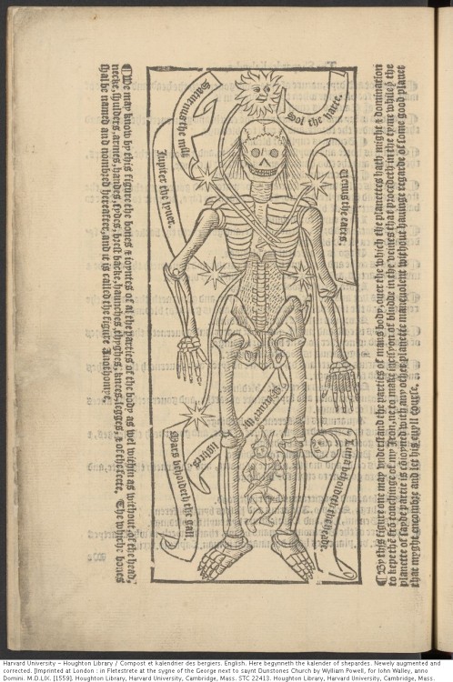 Here begynneth the kalender of shepardes. Newely augmented and corrected, 1559.STC 22413Houghton Lib