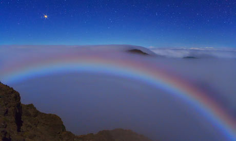 sixpenceee:A moonbow is a rainbow caused by moonlight. It’s a bit fainter than an actual rainbow. Mo