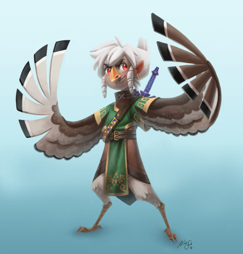 nattypants:I designed Link as if he were born into the Rito tribe for a character design challenge