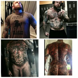 Handsome, mounds of muscles and totally inked my kind of man - WOOF  He makes me dream.