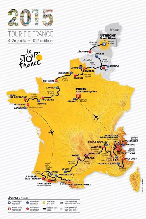 teamgiantshimano: Official parcours of TDF2015!