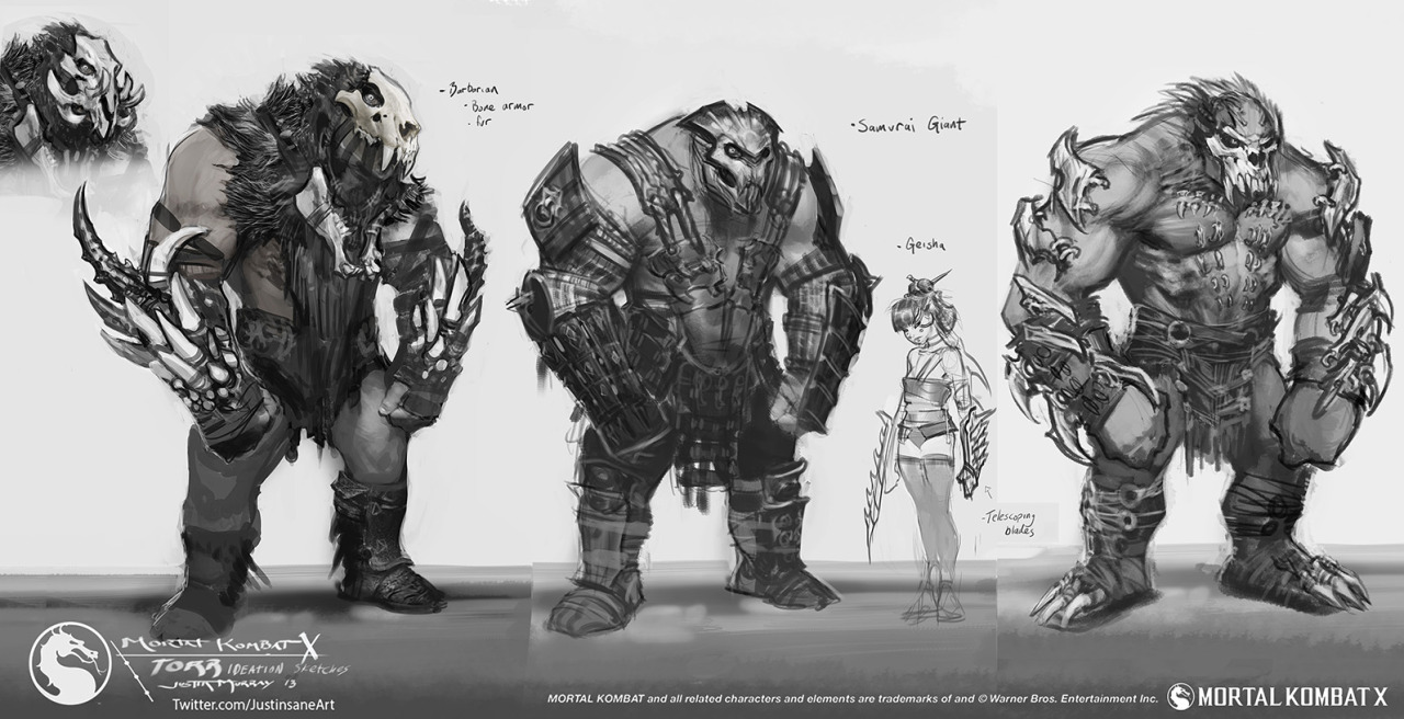 iliveonmycdrive:  Ferra and Torr concept art for Mortal Kombat X by Justin Murray