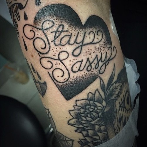 luckysnoho:  A nice filler by our newest tattooer , @raelove ! #luckysnoho #hearttattoo #staysassy