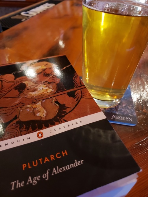 Plutarch and a local ale (taken before social distancing.)