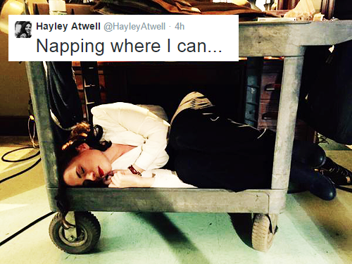 peanutbucky-blog-blog:  Perfect angel Hayley Atwell napping where she can on Agent