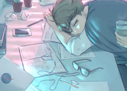 Preview of my piece for the Haikyuu @collegeauzine !  Many great artists and writers worked on this,