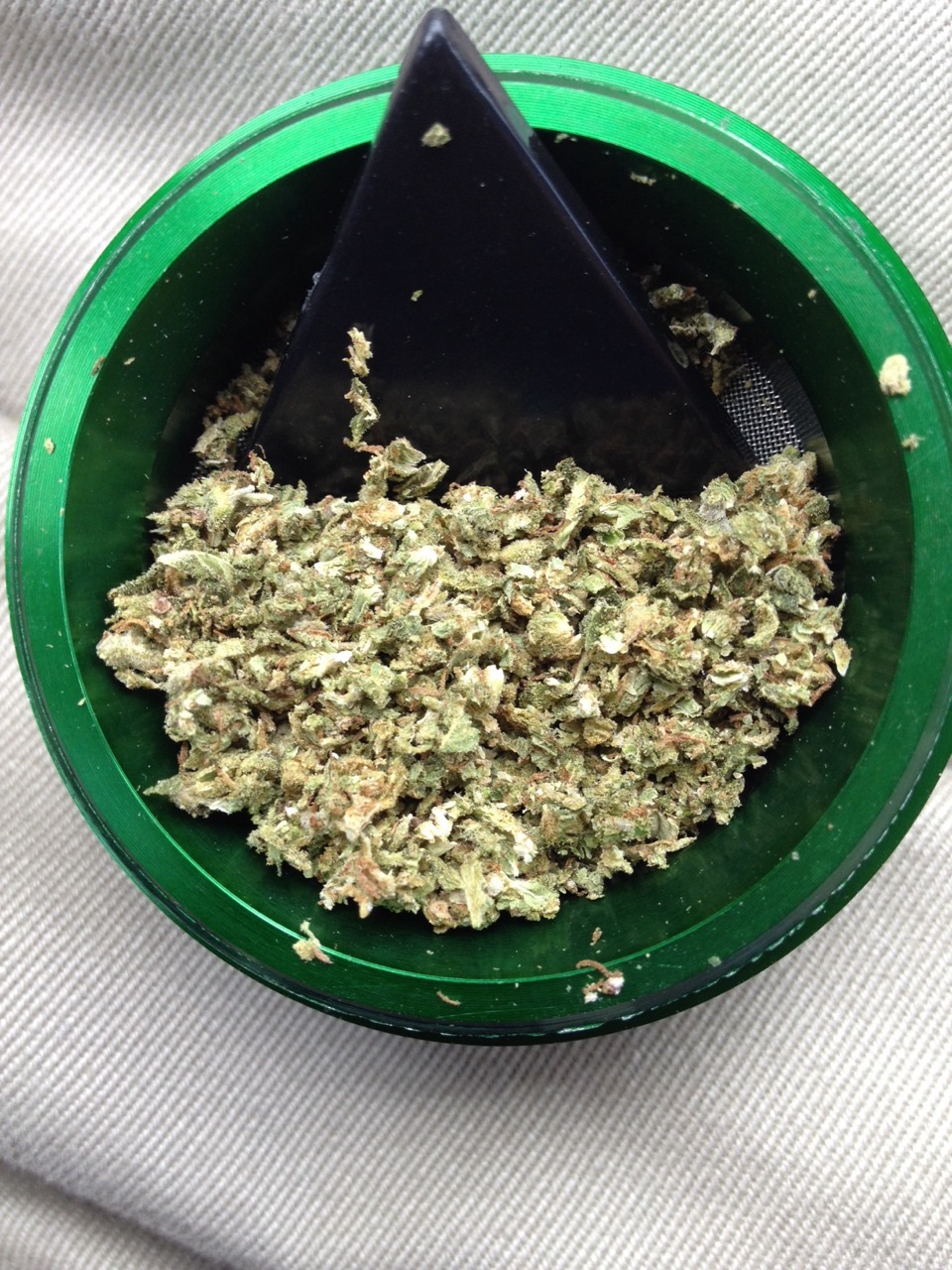 pokin-smot:  OG Kush and Girl Scout Cookies ground up in the new grinder. Fantastic.