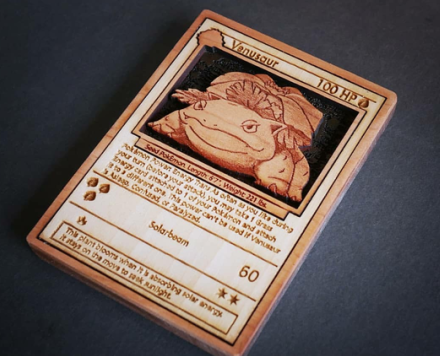 Porn photo retrogamingblog: Wood-carved Pokemon Cards