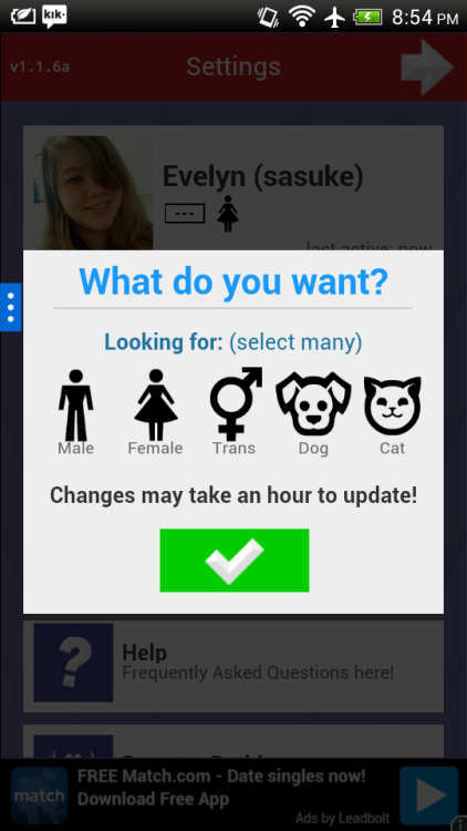 Its really nice to see that apps on kik are finally starting to acknowlege trans people