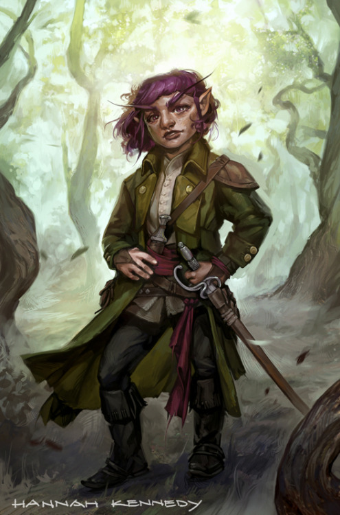 A character portrait commission for Pathfinder Kingmaker. Go gnomes.  