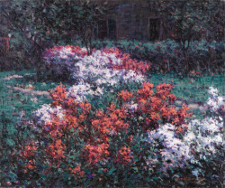 dappledwithshadow:The Phlox GardenHugh Henry Breckenridge - circa 1906 Private collection	Painting - oil on canvas Height: 63.5 cm (25 in.), Width: 76.2 cm (30 in.) 