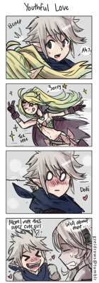 gzeidraws:  Corrin: She may be a little too…old for you （−＿−；） Crossover Awakening x Fates 4koma   deeprealm makes it hard to tell how old the kids are &gt; .&lt;
